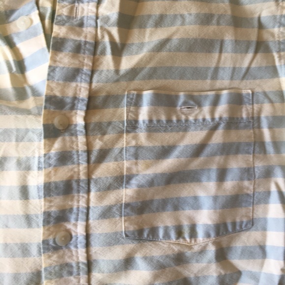 UO M Thick Stripped Cotton Button Down in Blue - Picture 3 of 5